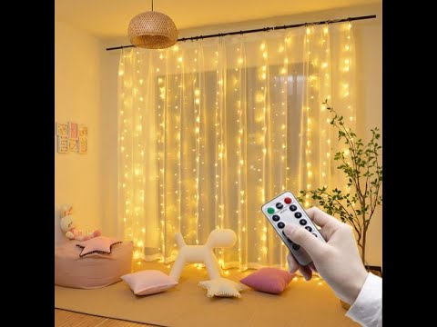 Гирлянда штора Капля Росы 3×3 м, 300 LED тёплый белый, с пультом управления и USB питанием - фото 1 - id-p1487677828