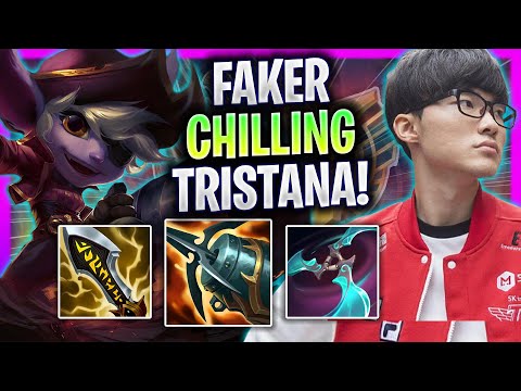 FAKER CHILLING WITH TRISTANA MID! - T1 Faker Plays Tristana Mid vs Galio! | Season 2024