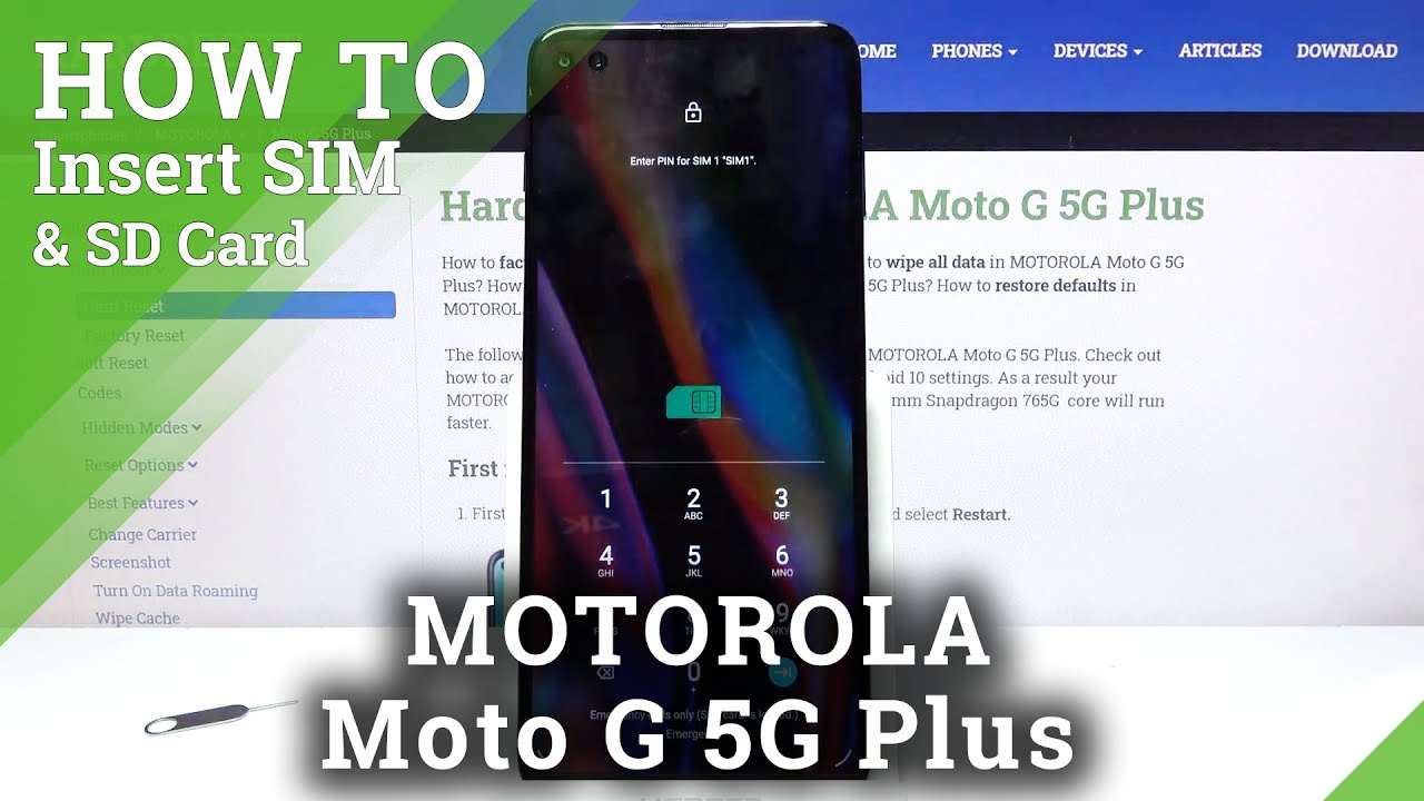How to Insert SIM and SD Cards to MOTOROLA Moto G 5G Plus – Input SIM and SD Card