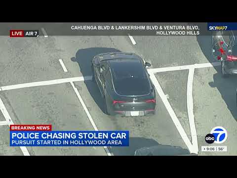 LAPD chase, track stolen car suspect