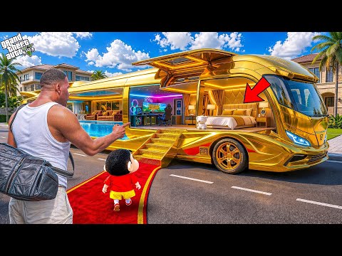 GTA V : Franklin And Shinchan Buying The Most Luxurious Bus Ever In GTA 5 Telugu |#gta5