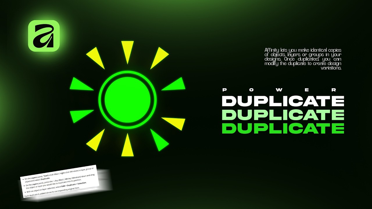 Stop duplicating Manually! Use This Affinity Trick