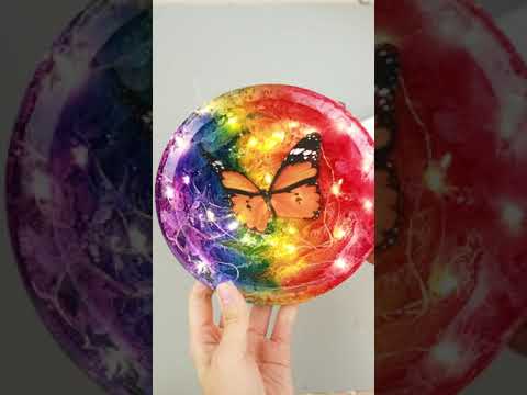 Resin Art Tutorial Make Epoxy Resin Sculpture with Alcohol Ink Resin Lampshade