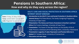 Pensions in Southern Africa – how and why do they vary across the region?