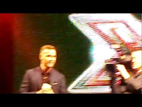 Gary Barlow introducing Marcus Collins at Liverpool ONE 07/12/11