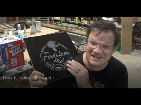 How to Color Fill Laser Engraved Granite Stone Tiles