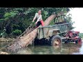 Agricultural Vehicle Transporting Wood Skills Loading And Unloading Wood Alone