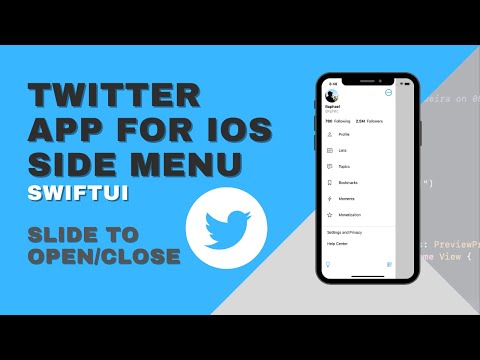 [SwiftUI] Twitter app for iOS side menu using SwiftUI - Slide to open/close [Drag gesture]