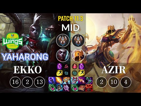 JAG Yaharong Ekko vs Azir Mid - KR Patch 11.3