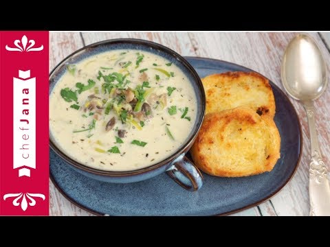 CHEESE, LEEKS AND MUSHROOM SOUP⎜FAST & EASY⎜VEGAN⎜KÄSE-LAUCH SUPPE