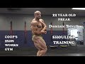 Training Shoulders With 22 Year Old Bodybuilding Monster Dominic Triveline