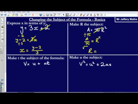 Changing the Subject of the Formula (GCSE Edexcel Maths)