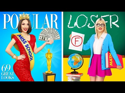 POPULAR vs NERD Student || Types of Girls in School Life! How To Become Popular by RATATA