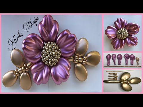 HERMOSA FLOR DE GLOBOS EN DISTORSION CON PÉTALOS DIFERENTES COMO HACER DE MANERA FÁCIL Y SENCILLA