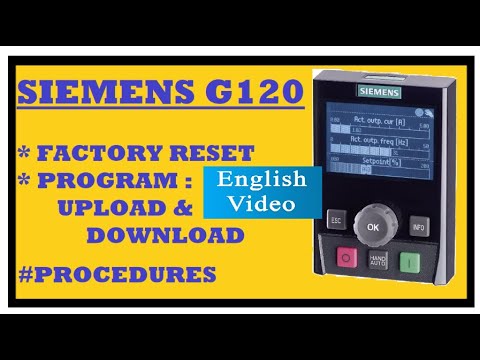 Part of a video titled SIEMENS G120 - FACTORY RESET & PROGRAM UPLOAD/DOWNLOAD