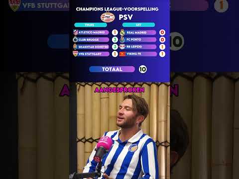 Slabby's PSV UCL Punten voorspelling
