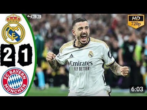 UEFA Champions League🏆|Semi Finals|Real Madrid 2-1 Bayern Munich #football #realmadrid #bayernmunich