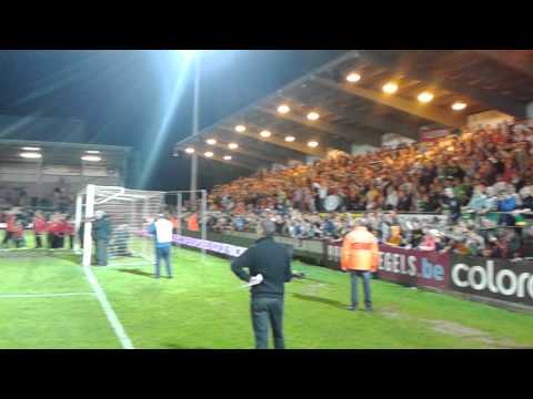 Sfeerbeelden na de gewonnen barragewedstrijd tegen KV Kortrijk (17/05/2014)