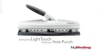 Swingline Black/Silver LightTouch Desktop Hole Punch - 74026