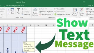 How To Display Text OR Pop Up Message In MS Excel | Show Message When A Cell Is Clicked