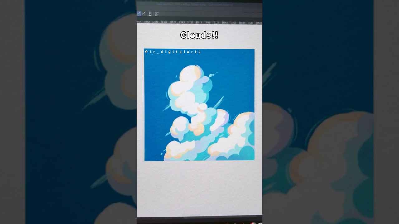 The EASIEST Way to Paint Fluffy Clouds! ☁️✨#digitalart #shorts #drawing #art #digitaldrawing #cloud