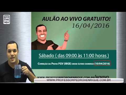 Aulão - Ao vivo - Correção da  Prova de Português FGV IBGE Nível Superior 2016