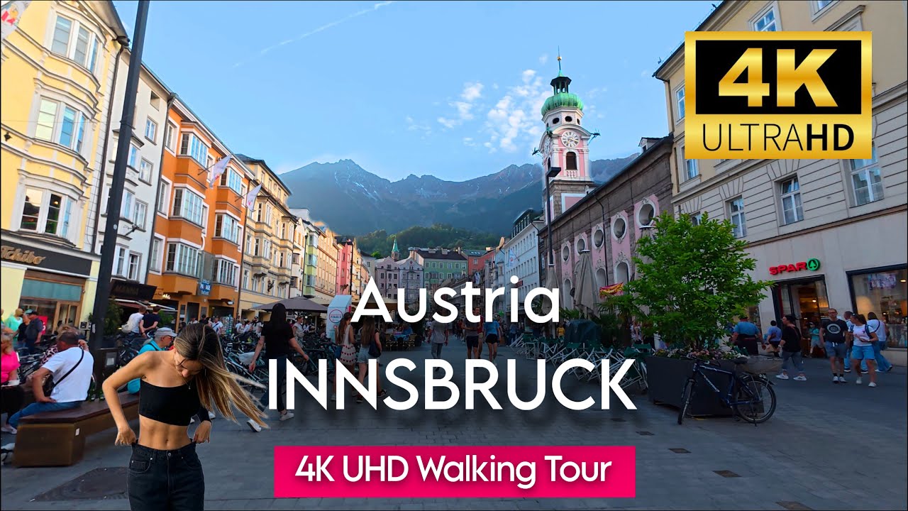 Immersive street-level walking tour through Innsbruck, Austria, showcasing authentic urban landscapes, local architecture, and the vibrant atmosphere of the city's neighborhoods