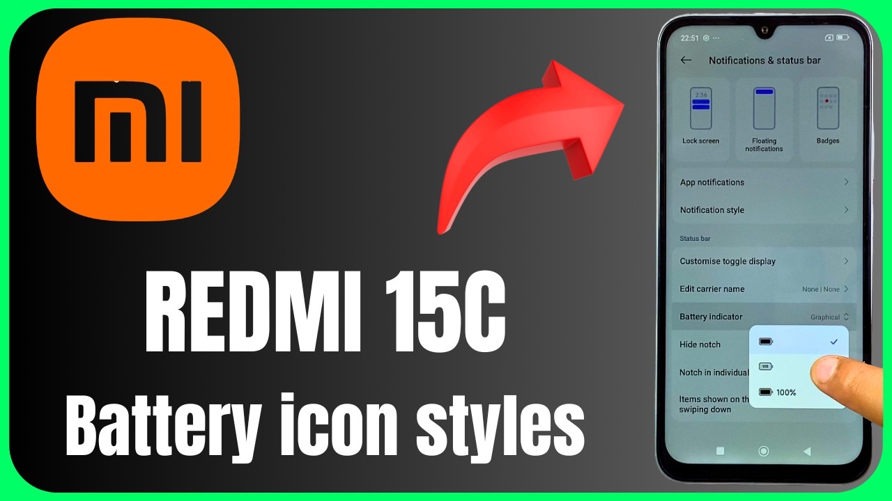 📱 Redmi 15C Status Bar Battery Style Settings — Change It Now!