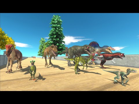 CRAZY SPEED RACE CHAMPIONSHIP CARNIVORE DINOSAURS DEATH RUN - Animal Revolt Battle Simulator