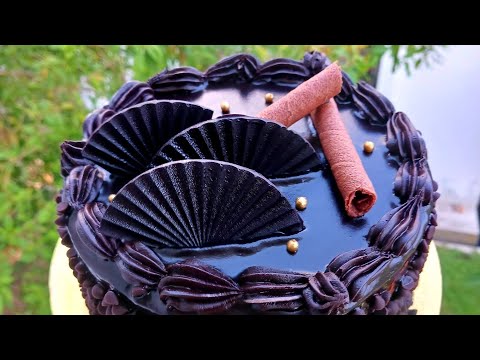 CHOCOLATE TRUFFLE CAKE DESIGN 🎂 Prachiti's kitchen 🎂 #cakedecorationideas #cake #trendingvideo