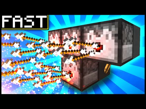 Ultra RAPID-FIRE Machine Gun! - Minecraft Tutorial (FAST & EASY!)