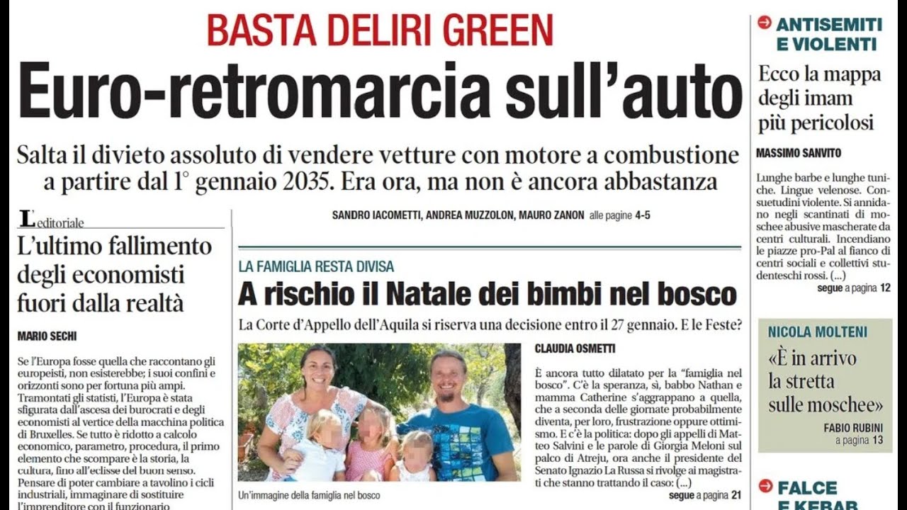 RASSEGNA STAMPA 17 DICEMBRE 2025. QUOTIDIANI NAZIONALI ITALIANI  PRIME PAGINE DEI GIORNALI DI OGGI