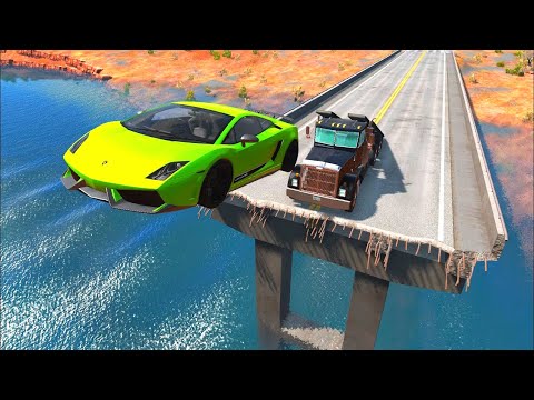 Cars & Ramp Truck VS Broken Bridge | BeamNG.drive | Car Crashes