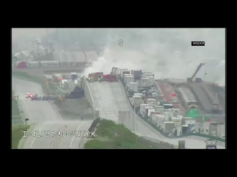 At least two people are dead after a semi crashed and exploded on Interstate 94 in southeastern Wisconsin (June 19)