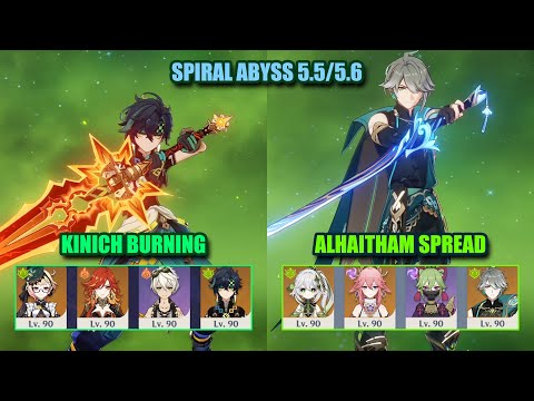 NEW Spiral Abyss 5.5/5.6 | Kinich Mavuika Burning & Alhaitham Spread | Genshin Impact
