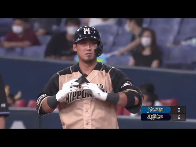 【6回表】4試合連続打点!! ファイターズ・中田 レフトへのタイムリーヒットを放つ!! 2020/9/25 B-F