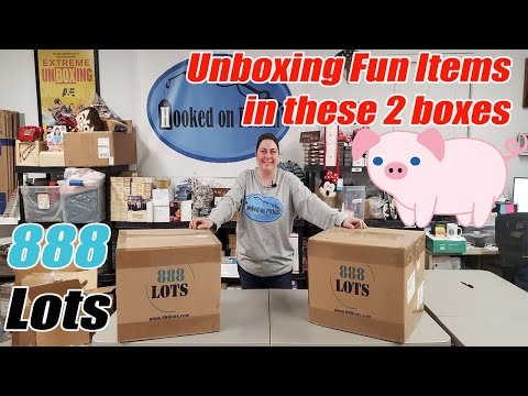 Unboxing 2 Boxes From 888 Lots - These Were Fun Boxes - There Were Little Pigs Inside. Re-selling