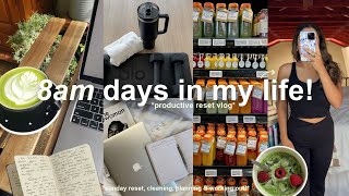 8am *PRODUCTIVE* days in my life!🍓 sunday reset routine, cleaning & getting back on track!