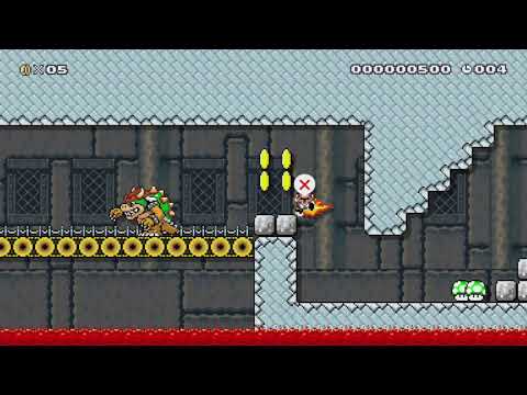 [シンプル]マリオvsクッパ 3連戦♪ 10s bowser by メロディアイ3 - SUPER MARIO MAKER - NO COMMENTARY 1bh