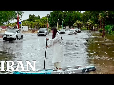 Driving in Heavy Rain in Kish Island | Real Life Iran