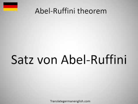 How to say Abel-Ruffini theorem in German?