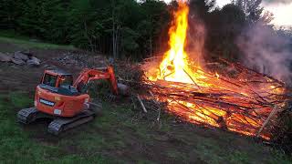 Dig a pond spillway and burn brush