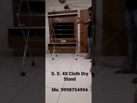 Stainless steel foldable cloth drying stand