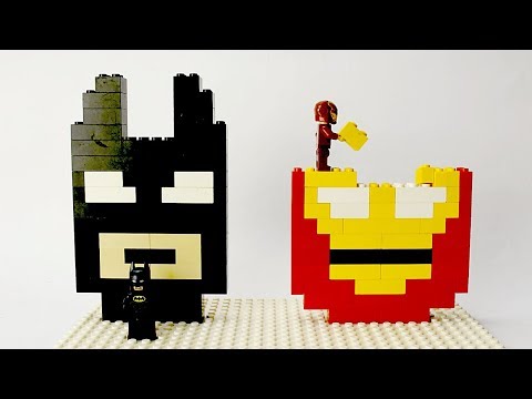 Lego Batman and Iron Man Brick Building Mosaics Superhero Fun Animation Video