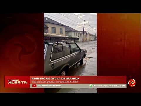 Moradores registram chuva de granizo em Carmo do Rio Claro