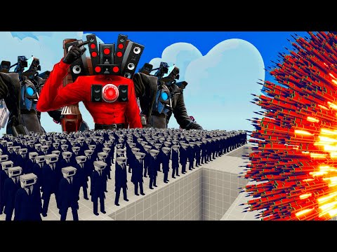 100x CAMERA MAN + 3x TITAN vs 3x EVERY GOD   Totally Accurate Battle Simulator TABS