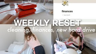 WEEKLY RESET ✨ quick clean with me, how i track my finances, new lacie hard drive!