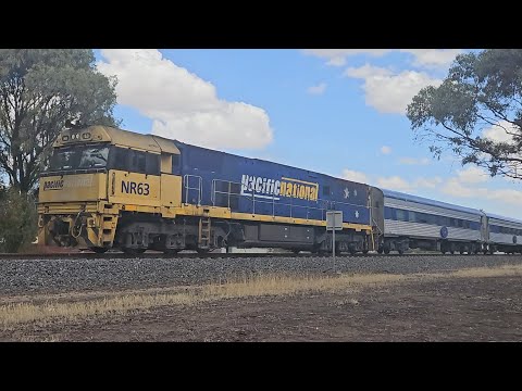 1AM8 up JBRE The Overland (NR63, 7V), Adelaide to Melbourne, 1425, 8/2/26, Horsham VIC 