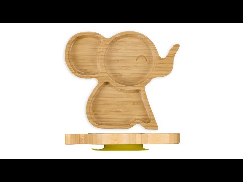 Baby-Teller mit Saugnapf "Elefant" Braun - Silikon - 23 x 3 x 20 cm