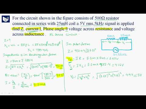 RL Series circuit | Examples | Circuits Systems | Lec 40
